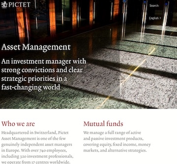 Pictet's website